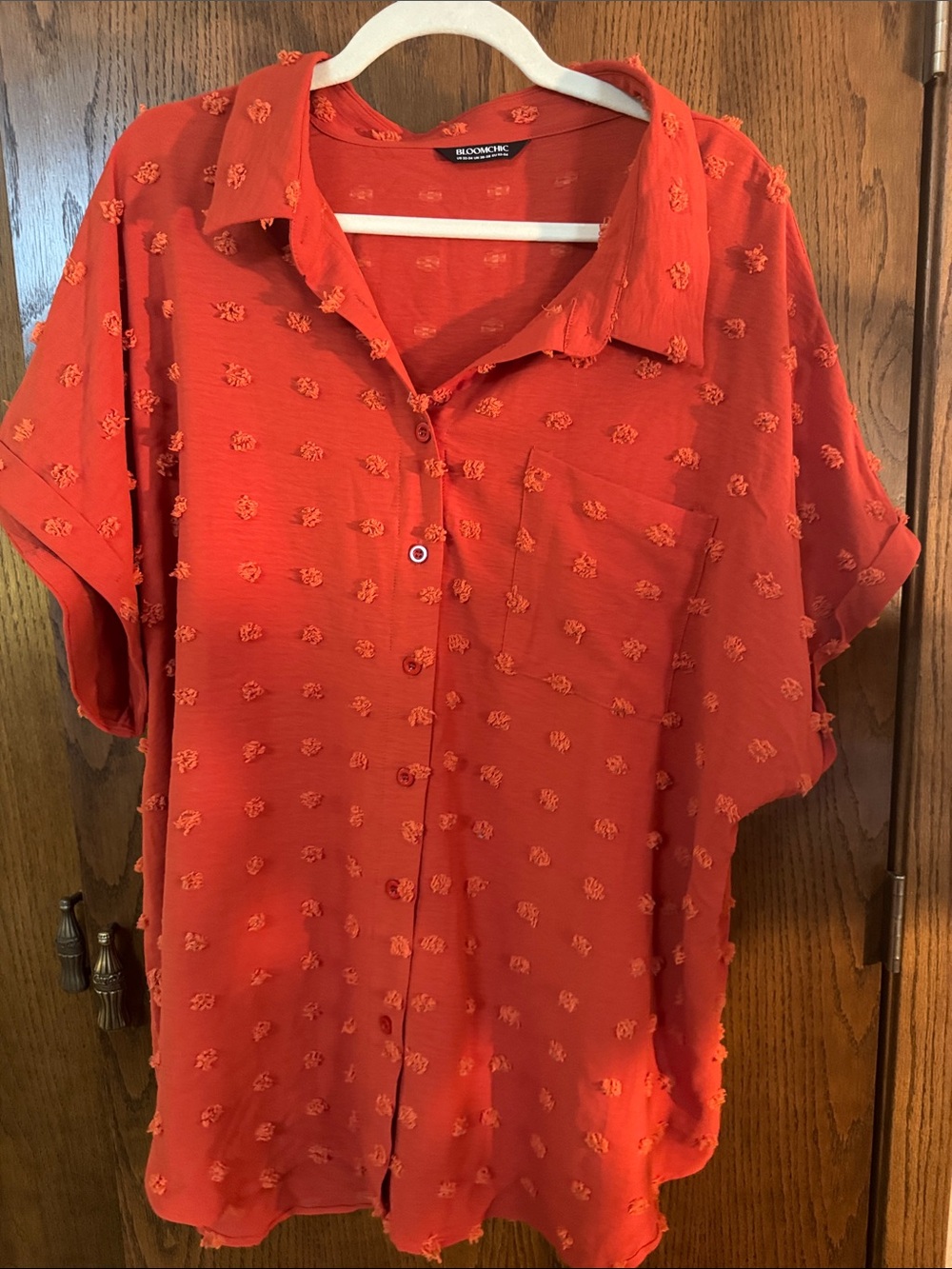 Bloomchic women’s short sleeve button down blouse 22-24